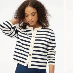 J Crew Striped Cardigan